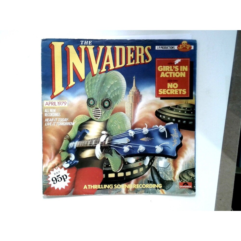 Invaders - Girl's in Action 7" Single Record 1979 Polydor Punk Rock 45 RPM